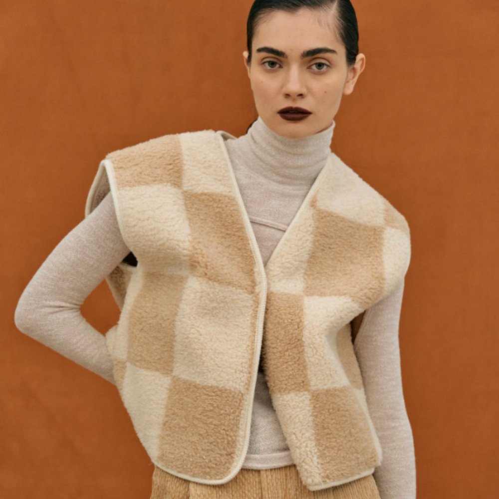 Source Unknown Checkered Vest